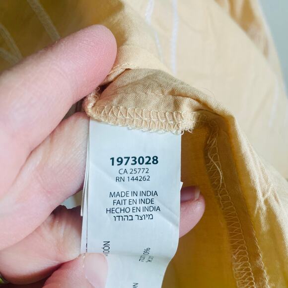 🍒 Black Tape Floral Embroidered Flowy Cotton Flutter-Sleeve Top Pale‎ Peach 2X - Picture 7 of 10